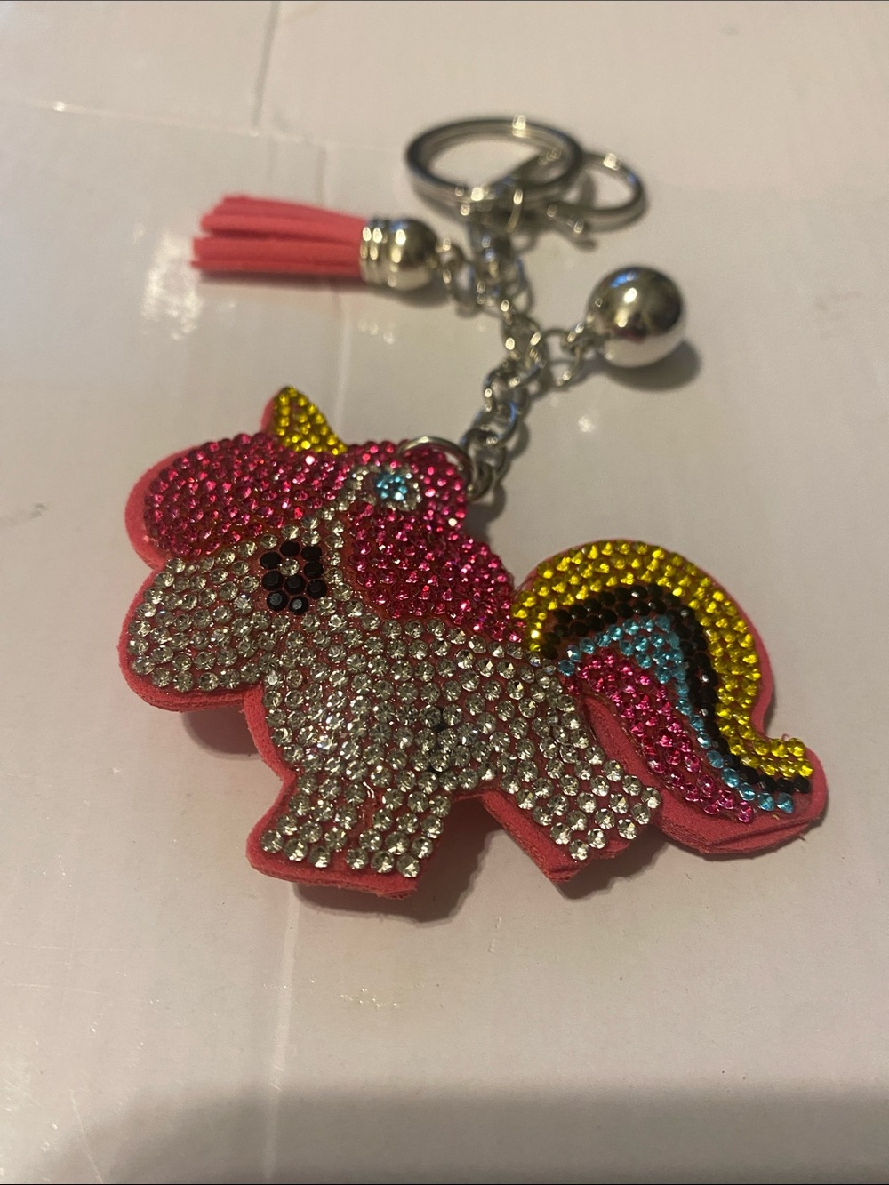 Sparkling Pink Unicorn Keychain for Kids